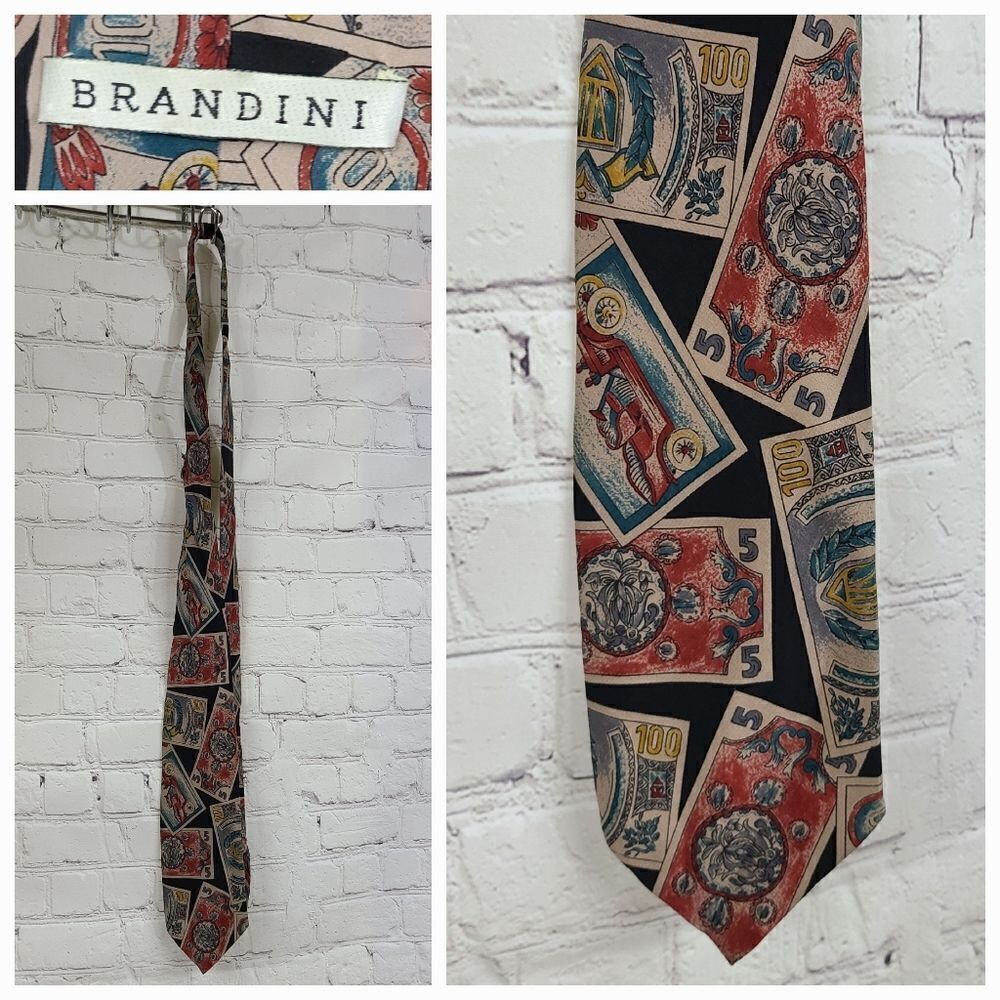 Men's Italian Silk Tie 59" Black Antique Car Classic Money Necktie Formal Prom
